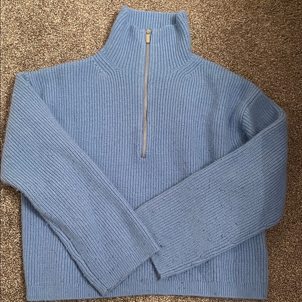 H&M Zip-Up Sweater in Blue